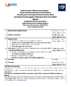 SSC Agenda